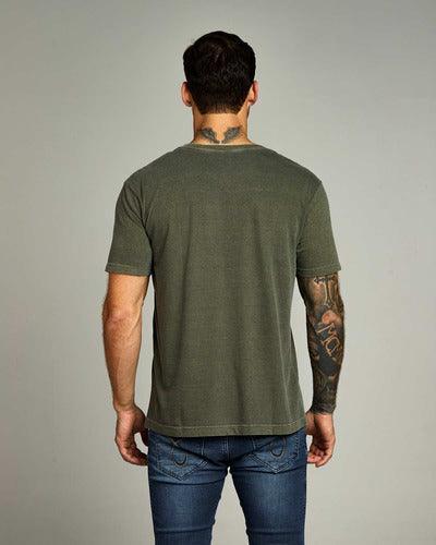 Camiseta Básica Verde Militar Gola V Kessler - Kessler