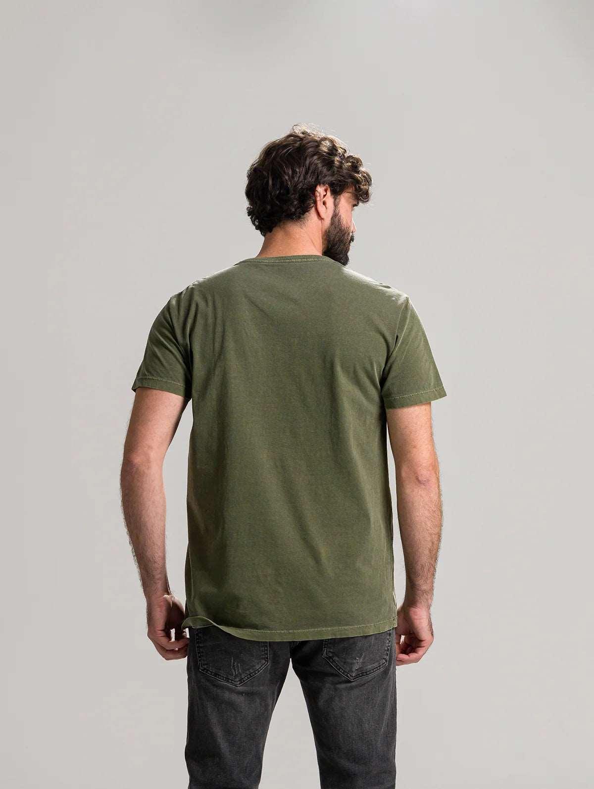 Camiseta Estonada Verde Militar Gola V Kessler - Kessler